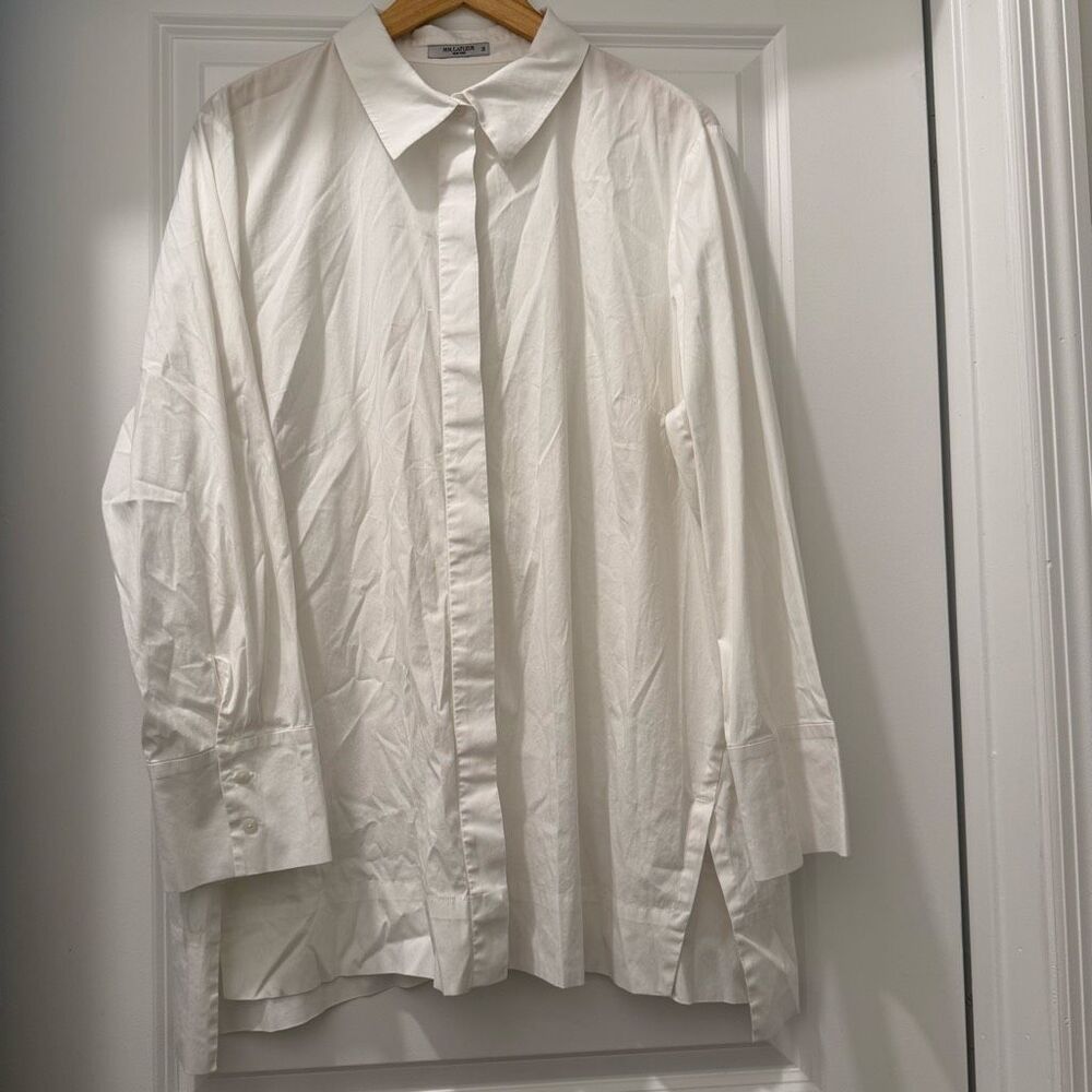 M.M. LaFleur White Poplin Button Front Shirt Size 2X
